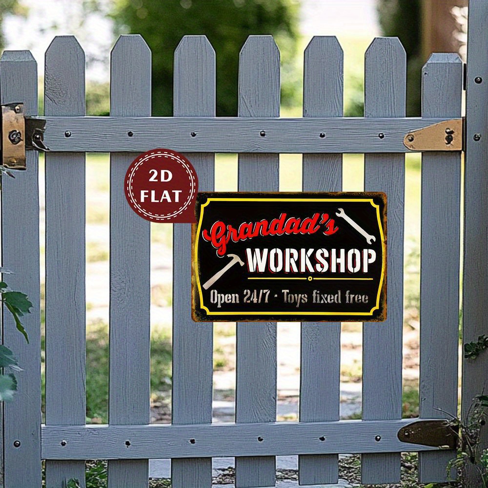Workshop Tools Toy - Papan Tanda Dinding Logam Vintage -